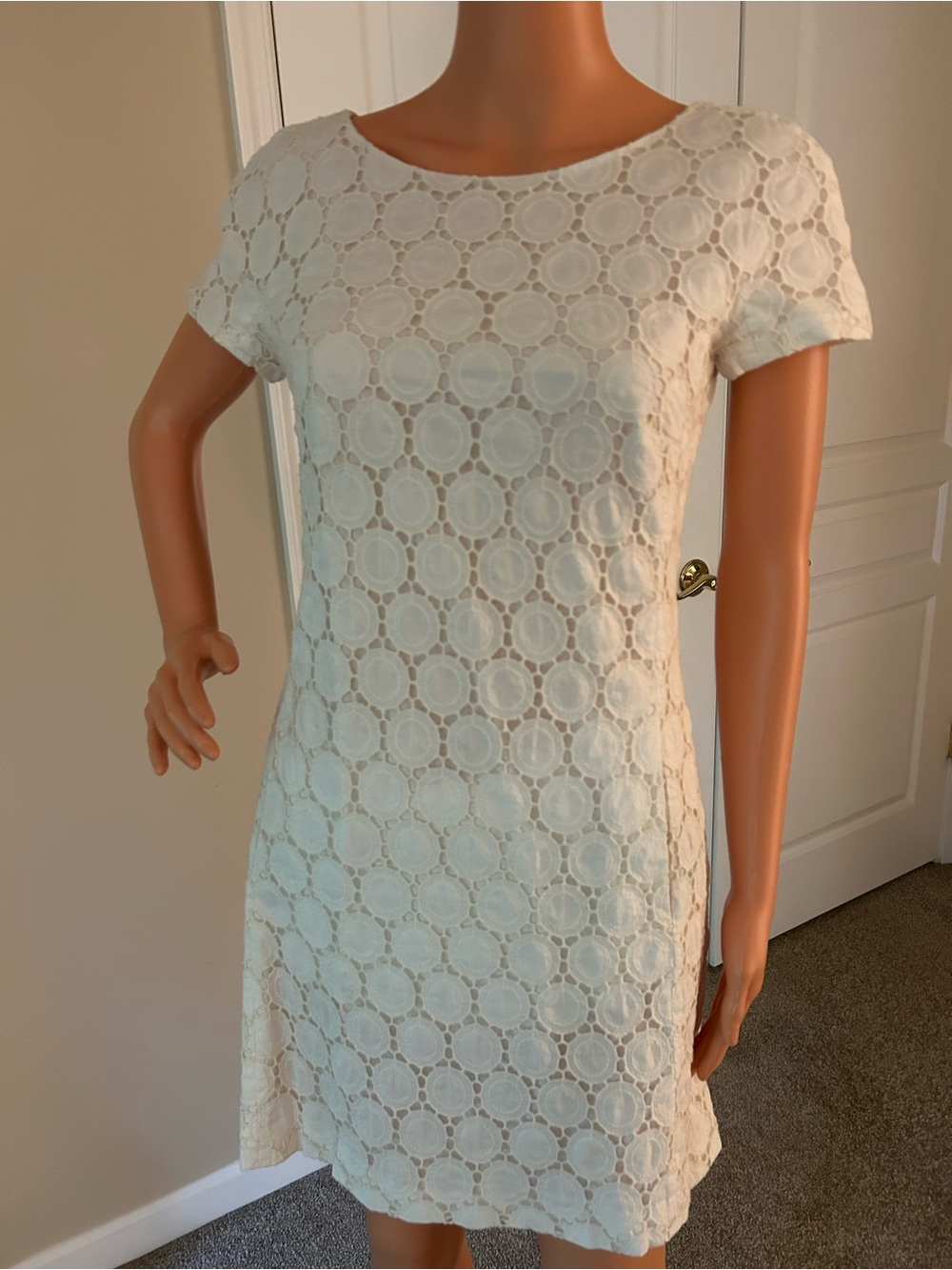 Theory Cream Lace Mini Dress